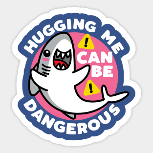 Hugging Dangerous Shark Lover Ocean Funny Predator Sea Life Sticker